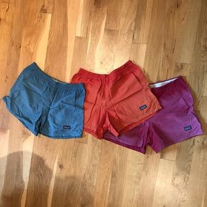 Patagonia baggies shorts size xs (3 pairs!)